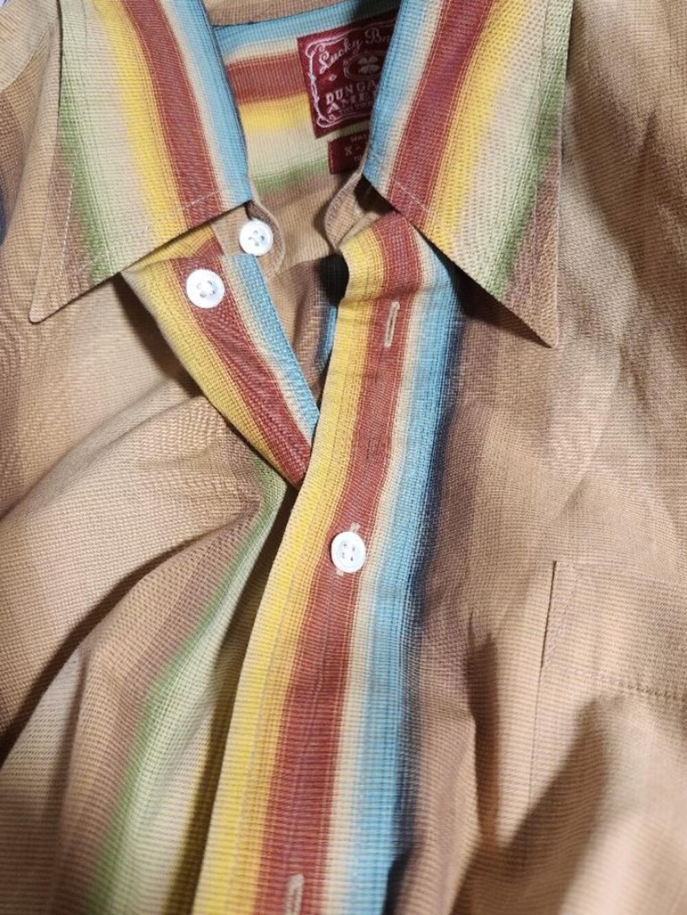 Men's Lucky Brand Dungarees America Southwest Striped Button Down Shirt Sz XL - Picture 5 of 5
